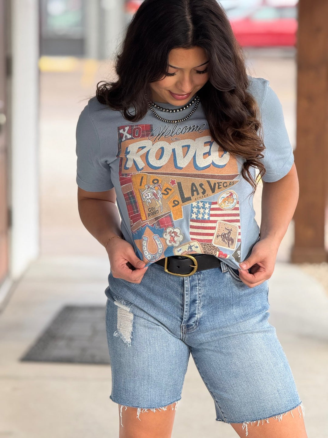 Las Vegas Pennant Patch Tee from XOXO Art - High Call Outfitters