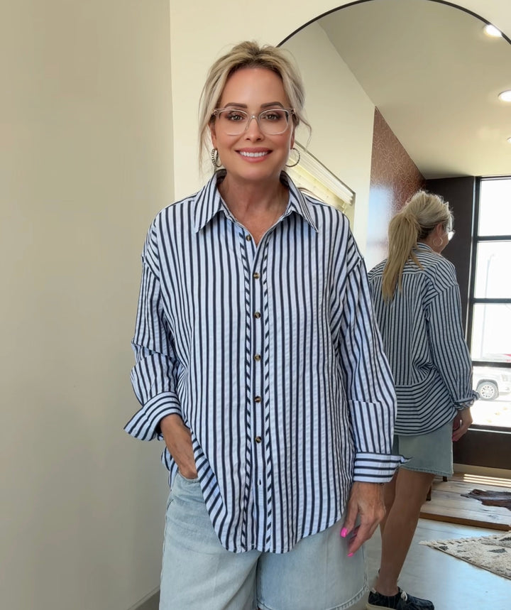 Textured Stripe Long Sleeve