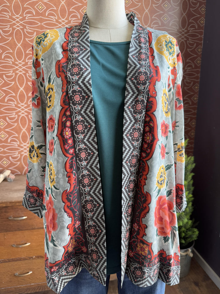 Boarder Print Kimono from Multiples