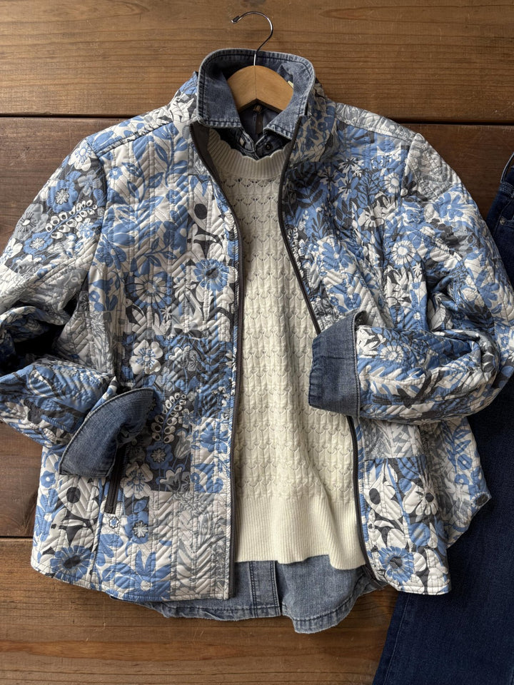 Quilted Print Full Zip Jacket from Multiples