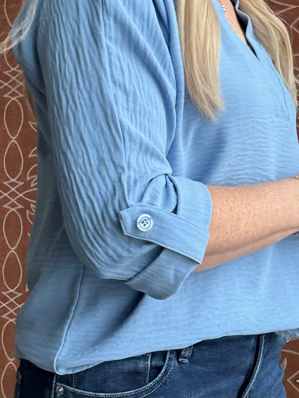 Roll Tab Dolman Sleeve Top from Multiples - High Call Outfitters