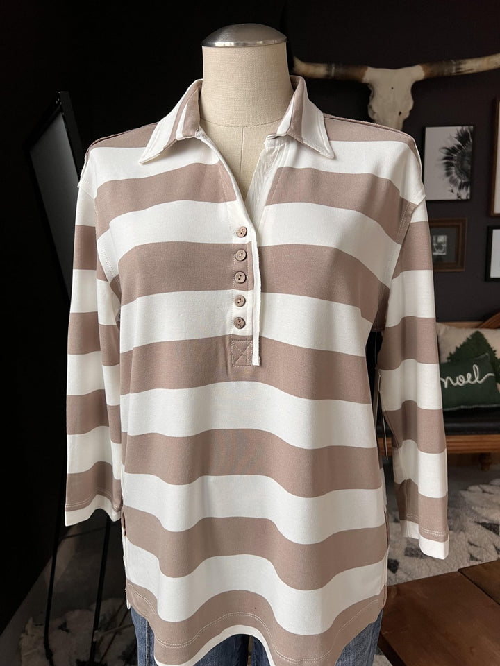 Rugby Stripe 3/4 Sleeve Top from Multiples