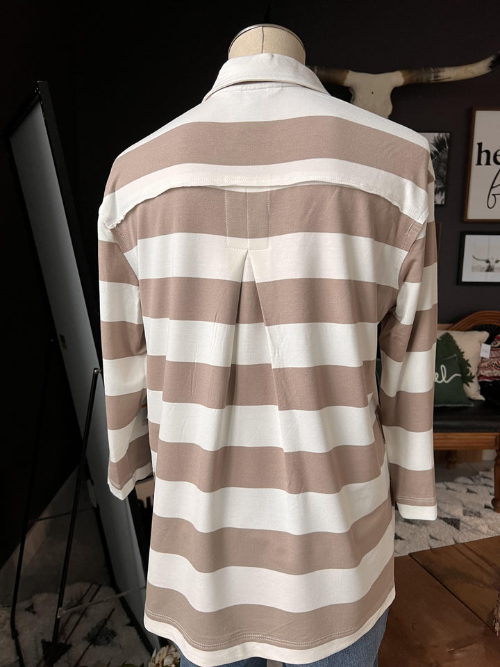 Rugby Stripe 3/4 Sleeve Top from Multiples