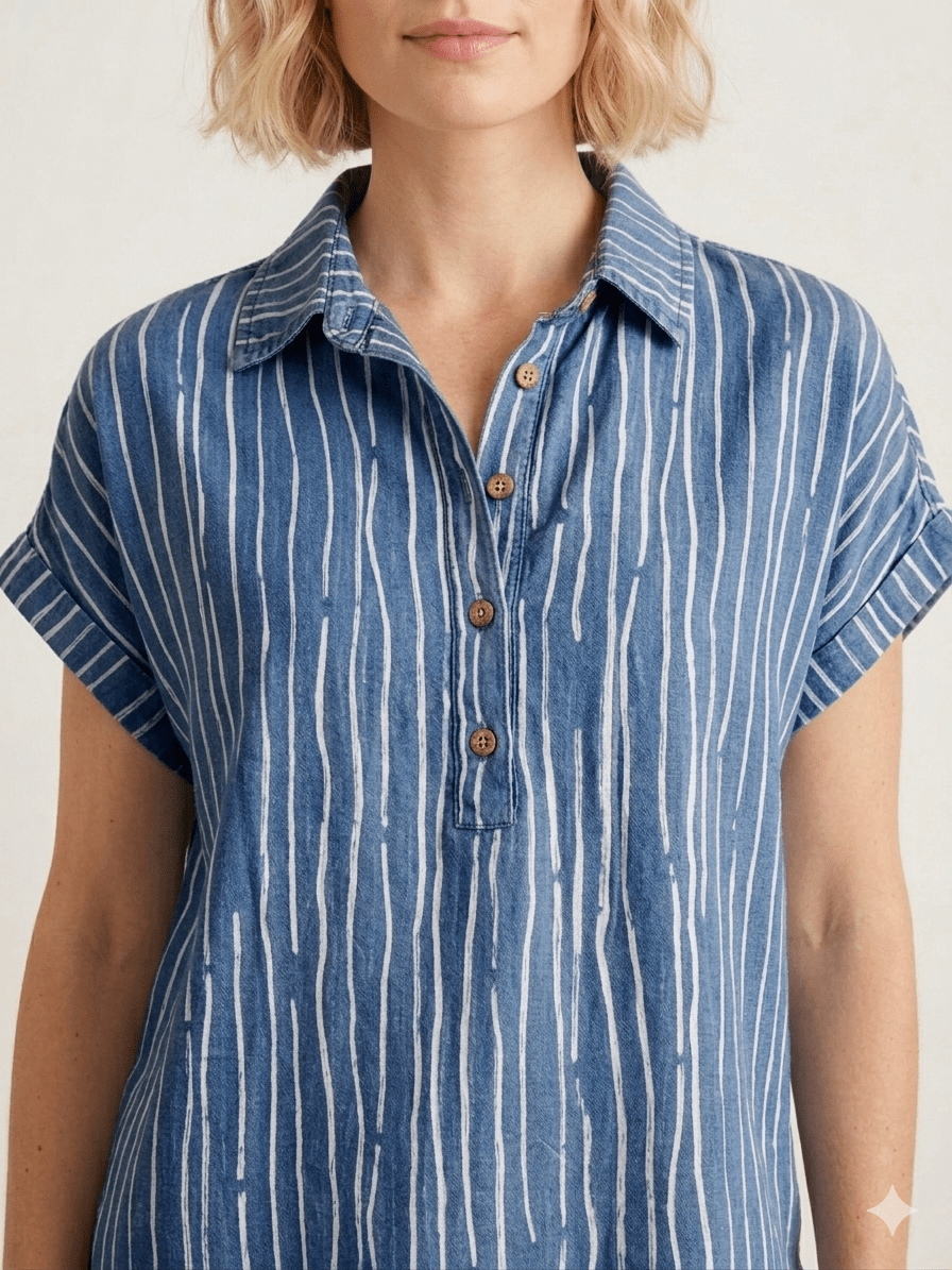 Stripe Drop Shoulder Top from Multiples - High Call Outfitters