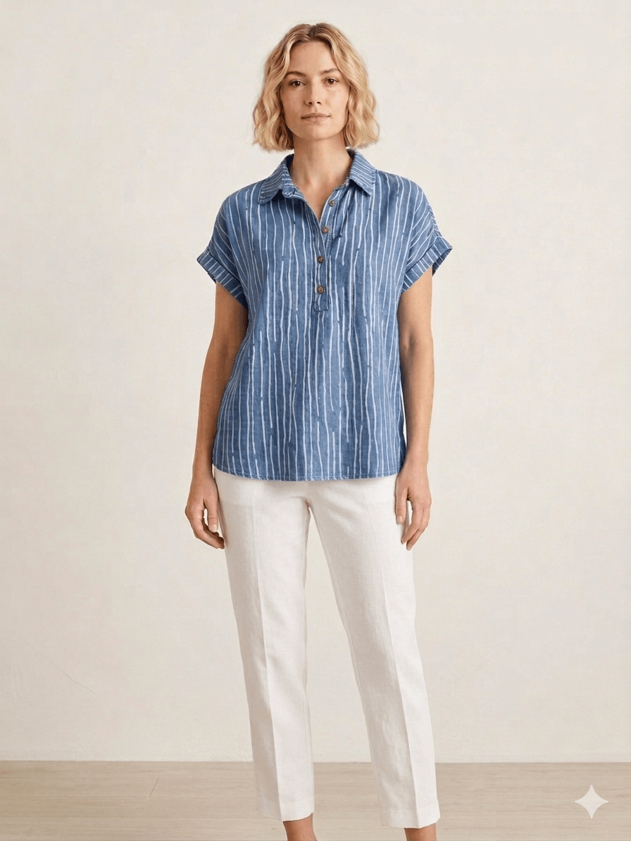 Stripe Drop Shoulder Top from Multiples - High Call Outfitters