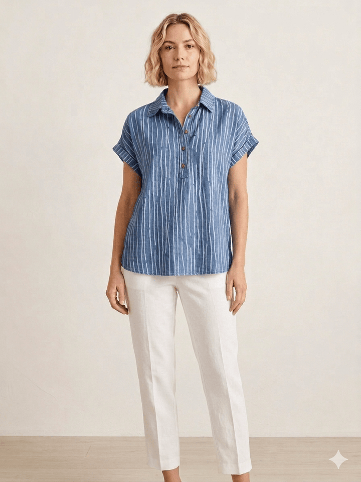 Stripe Drop Shoulder Top from Multiples - High Call Outfitters