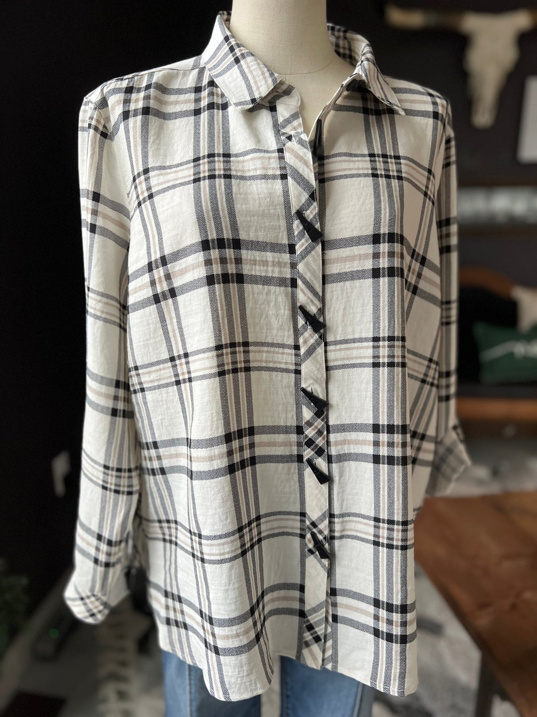Roll Tab Plaid Shirt from Multiples - High Call Outfitters