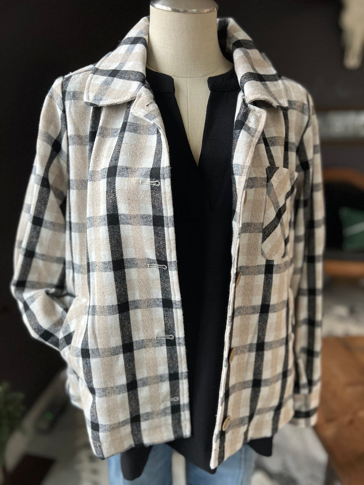 Plaid Drop Shoulder Jacket from Multiples