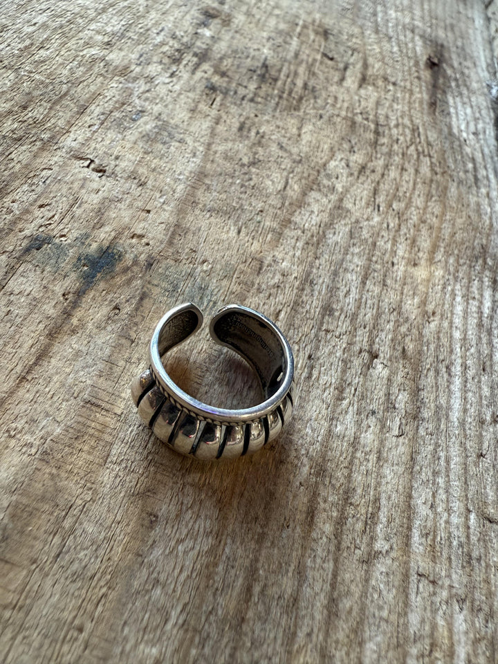 Adjustable Sterling Silver Wave Ring