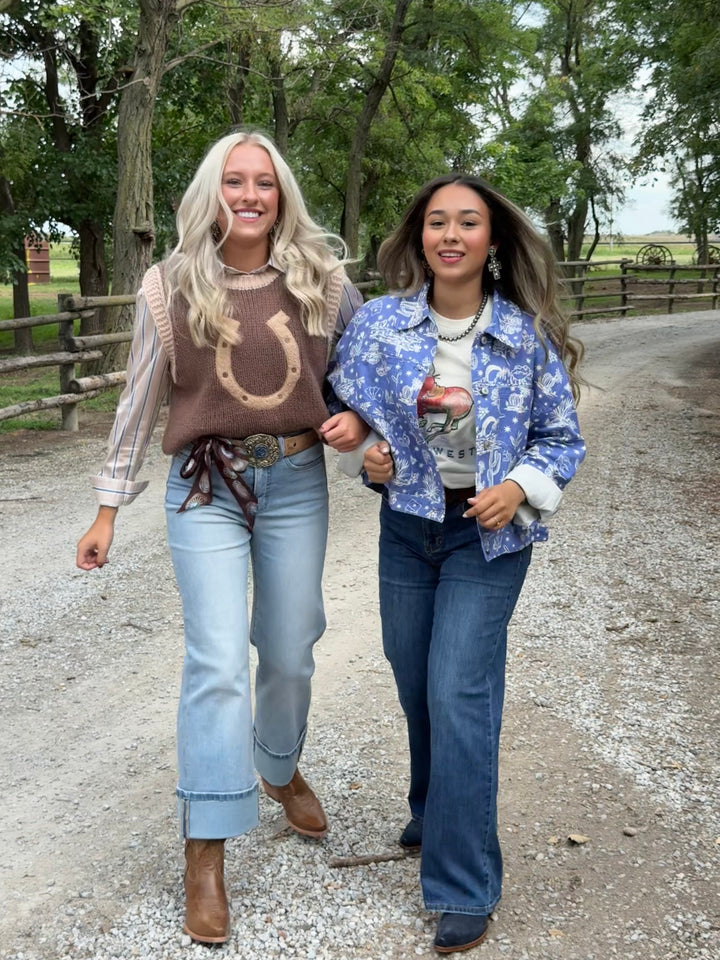 All Over Western Print Jacket