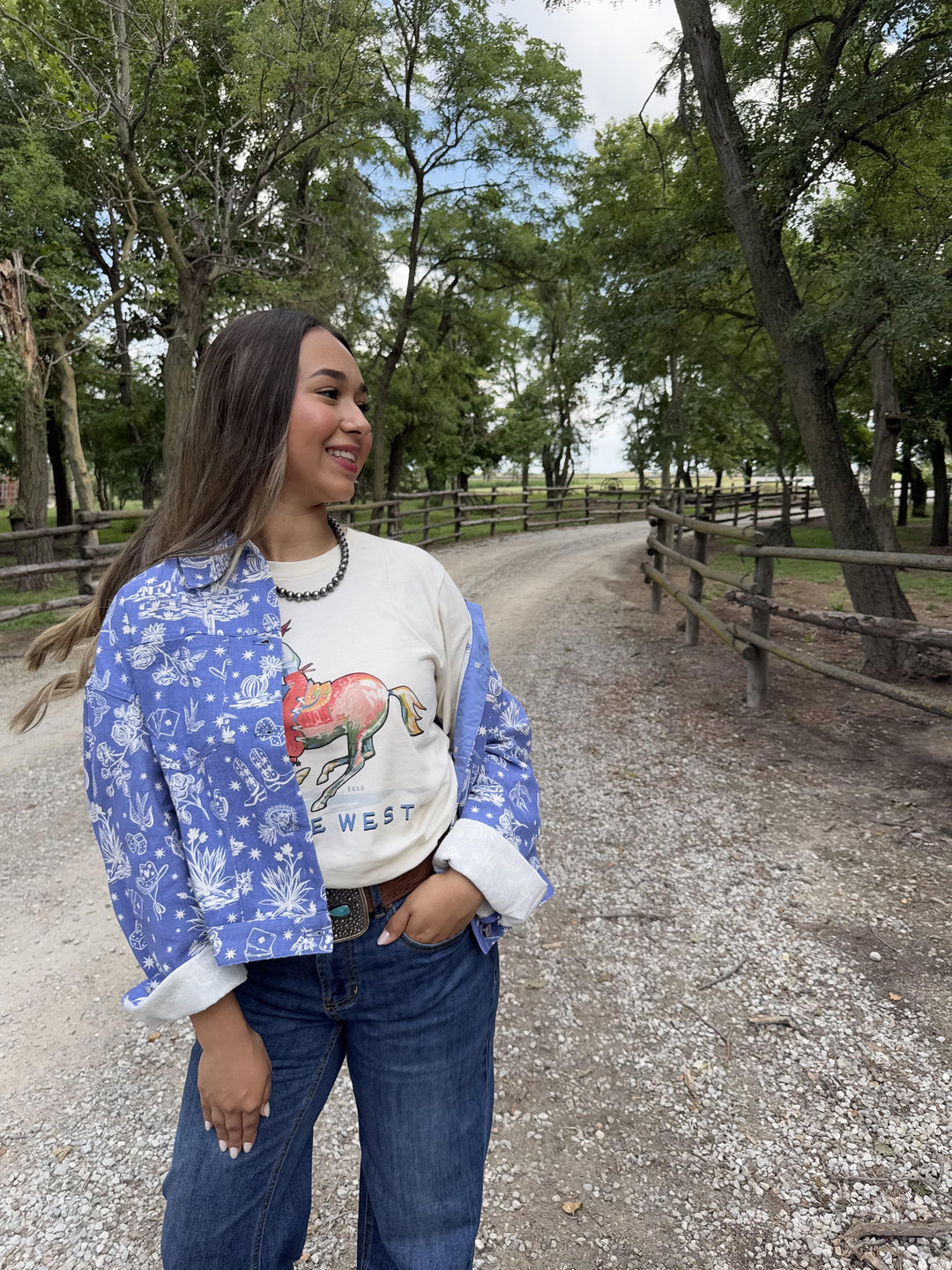 All Over Western Print Jacket