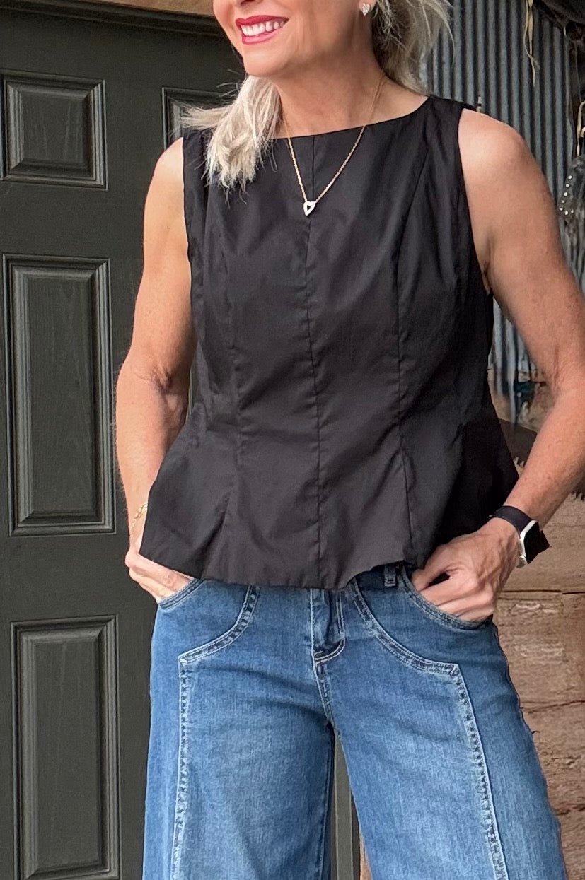 Sleeveless Peplum Top from THML - High Call Outfitters