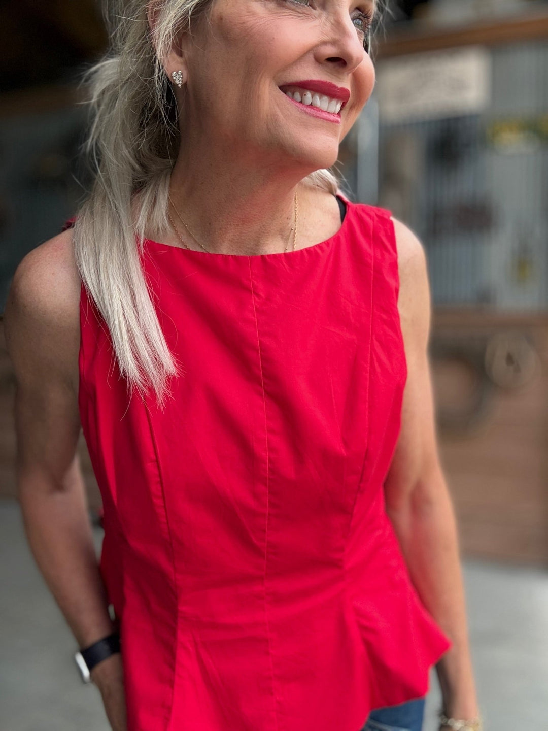 Sleeveless Peplum Top from THML - High Call Outfitters