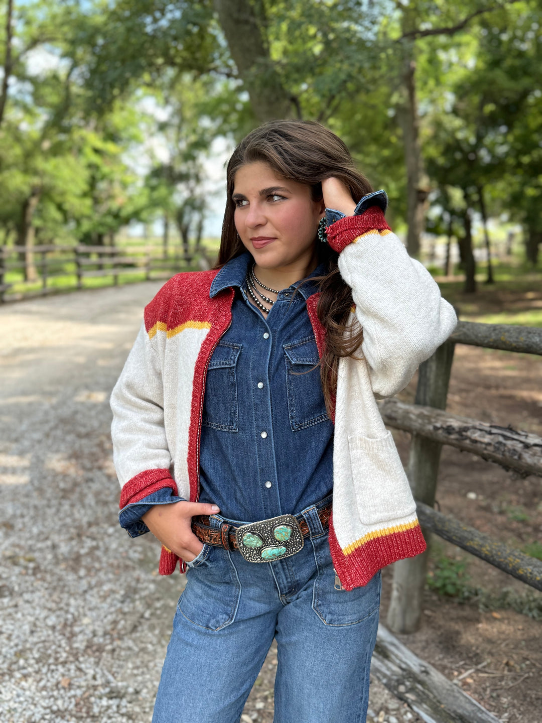 Bronc Front Zip Cardigan