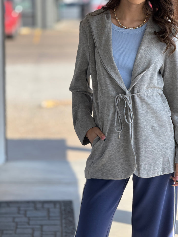 Hood Stretch Knit Blazer
