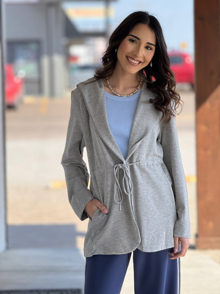 Hood Stretch Knit Blazer