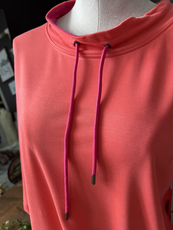 Drop Shoulder Drawstring Neckline Top from Multiples - High Call Outfitters