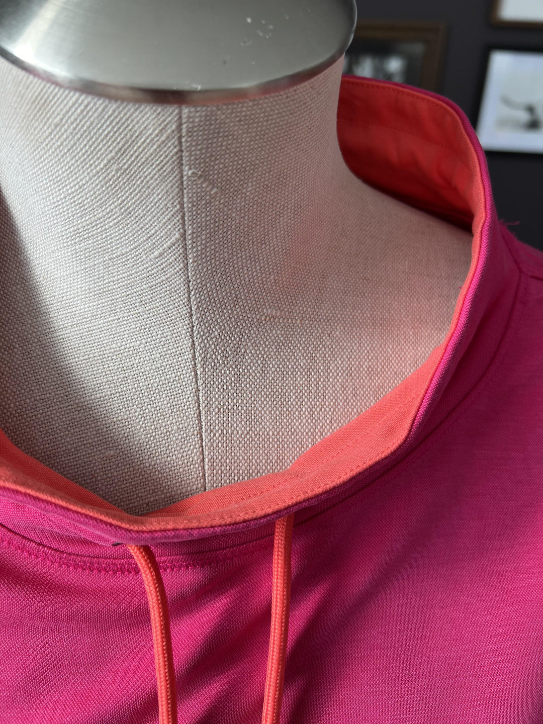 Drop Shoulder Drawstring Neckline Top from Multiples