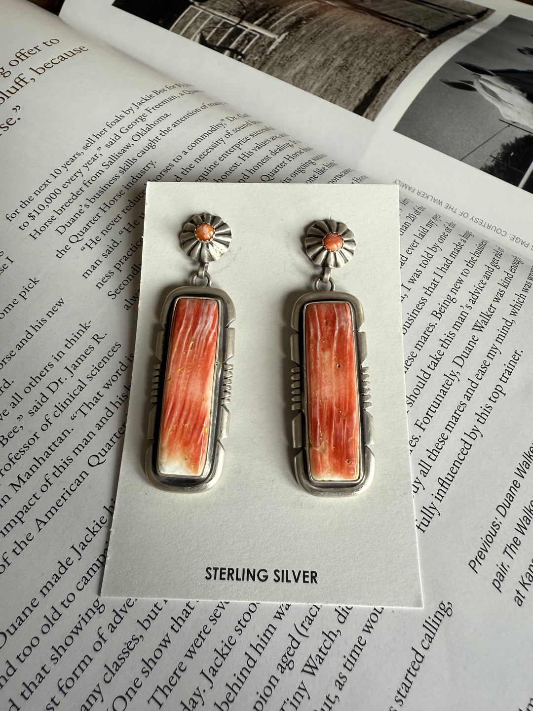 Orange Coral Drop Earring