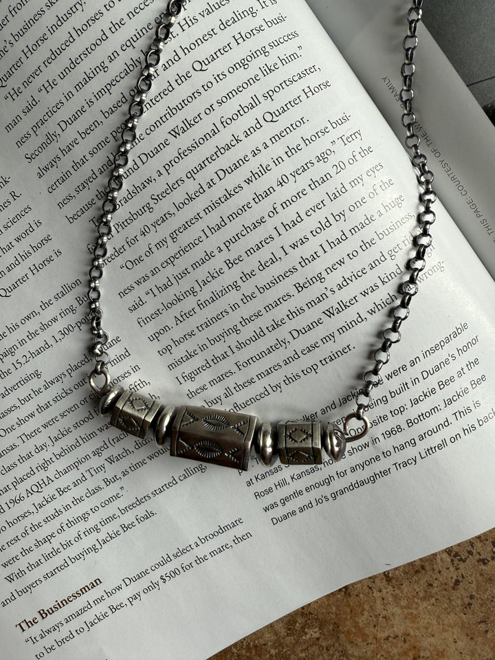 Stamped Tube Necklace