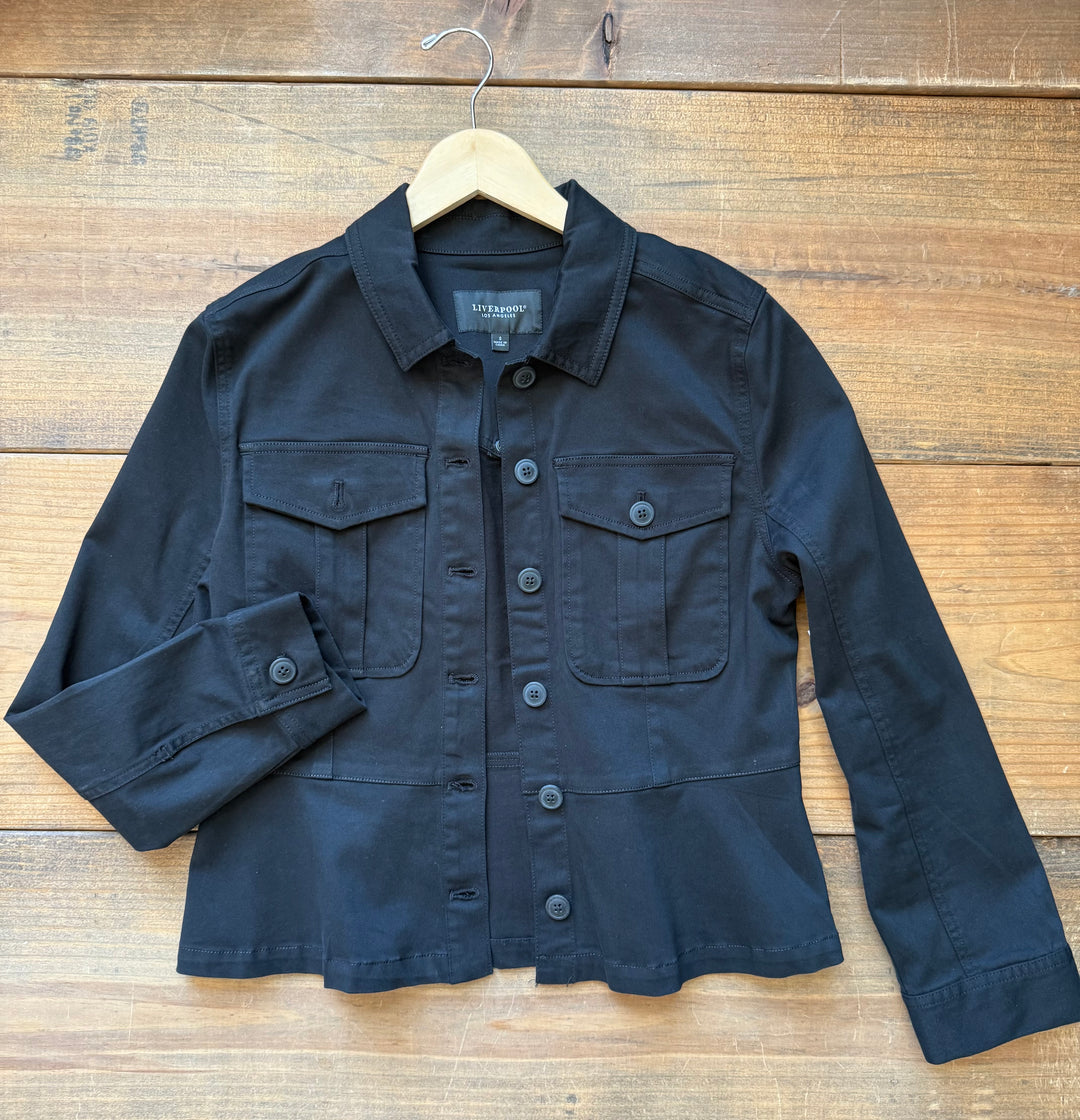 Peplum Hem Trucker Jacket from Liverpool