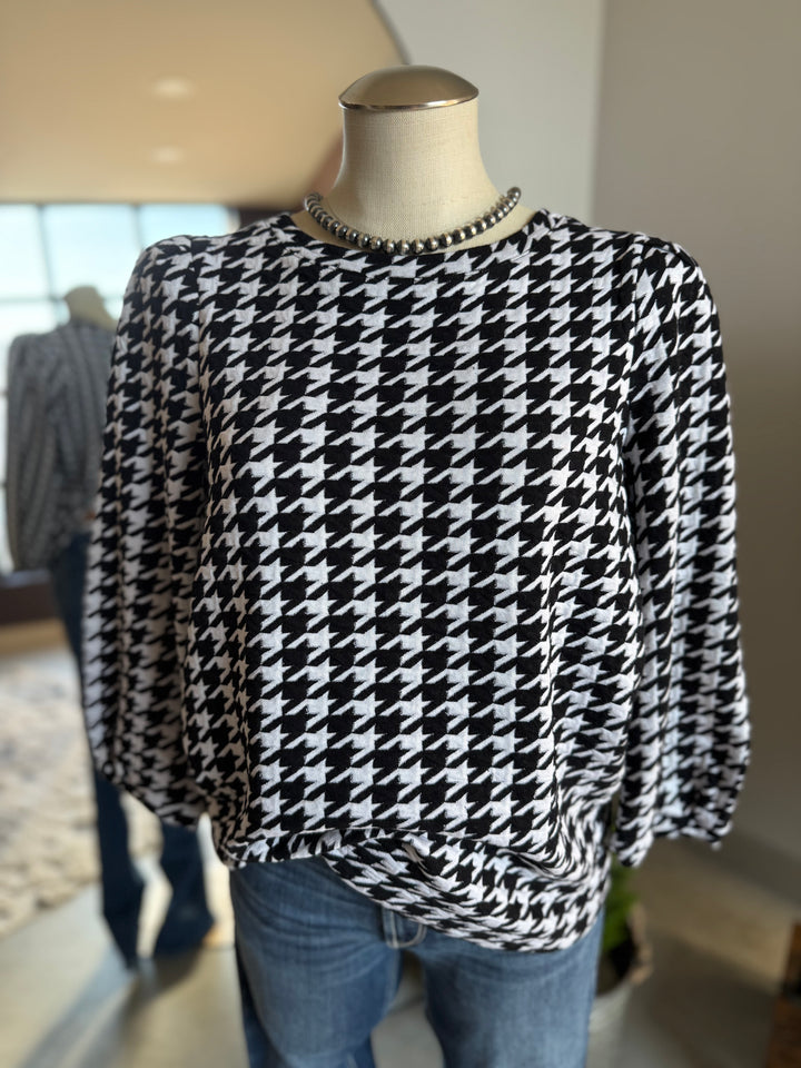 Houndstooth Print Top from Multiples