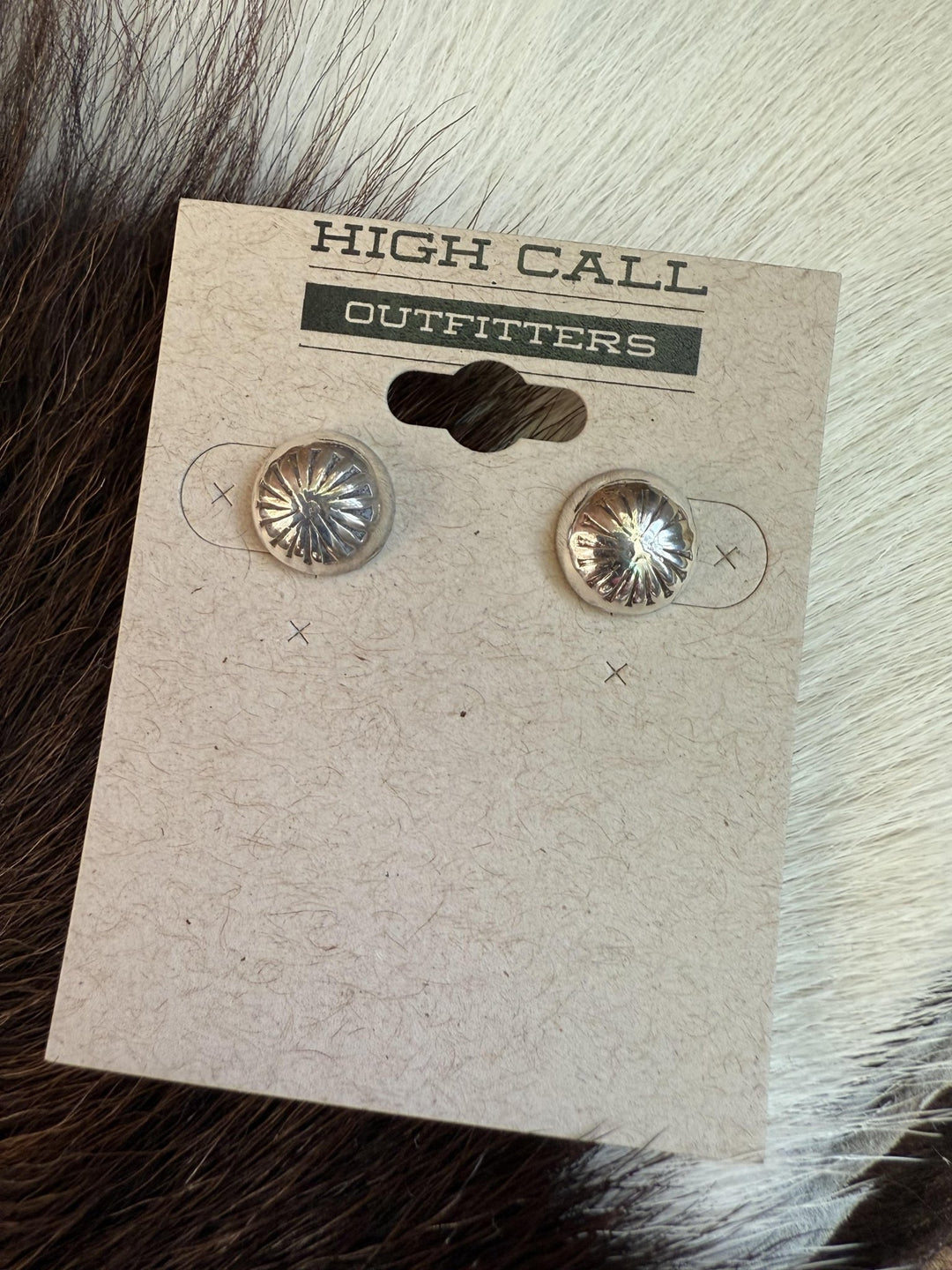Sterling Silver Stamped Dome Earring - High Call Outfitters