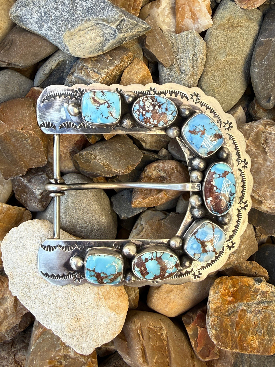 Golden Hills Turquoise Sterling Silver Belt Buckle