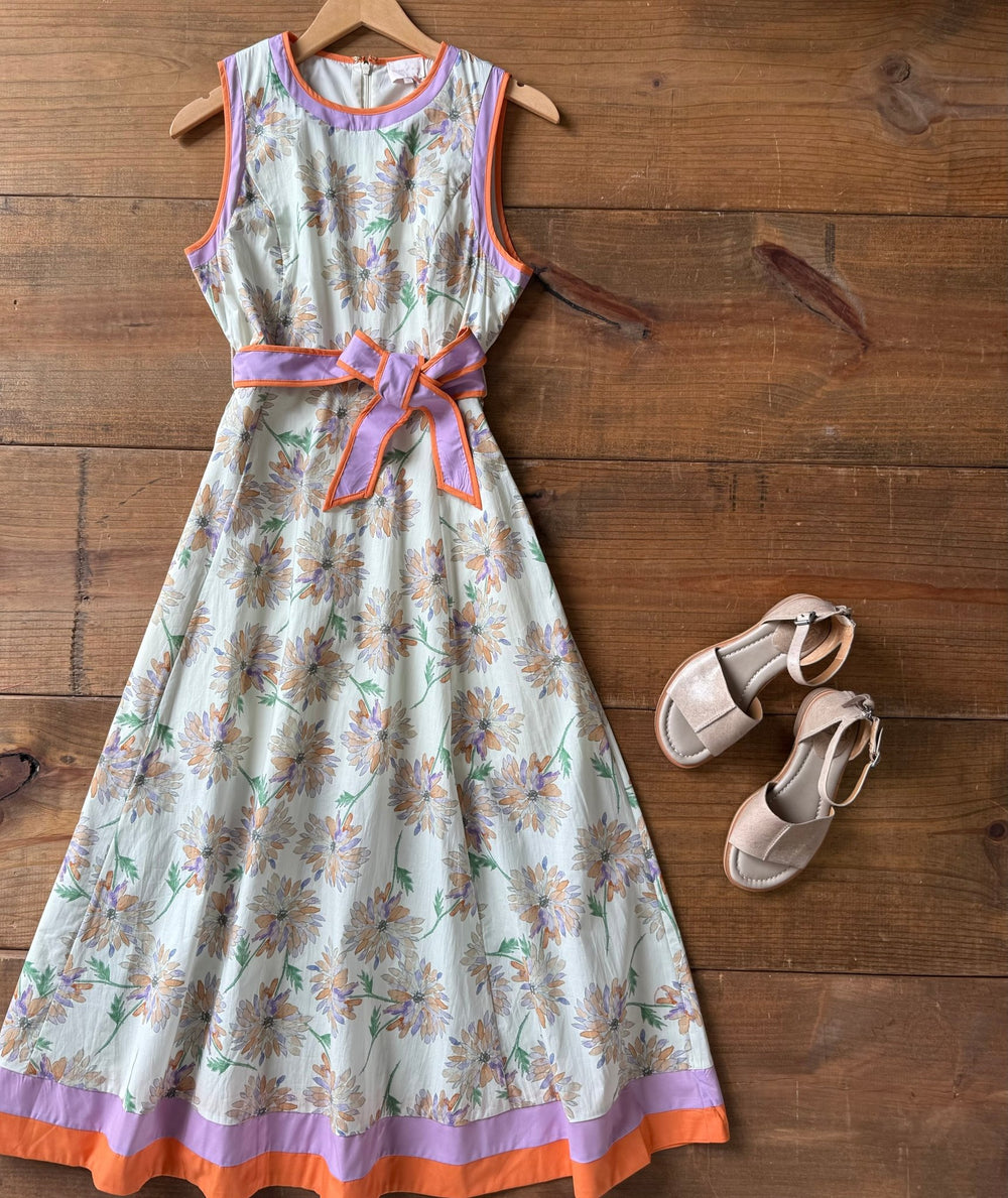 Sleeveless Floral Midi Dress - High Call Outfitters