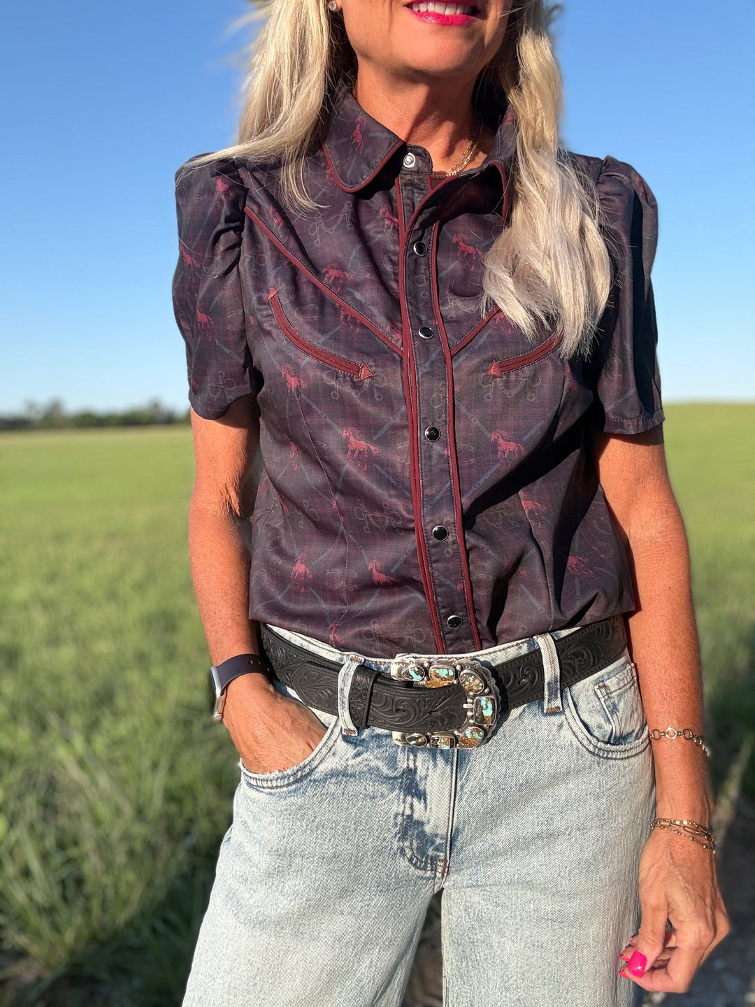 Satin Arrow Horse Bit Top