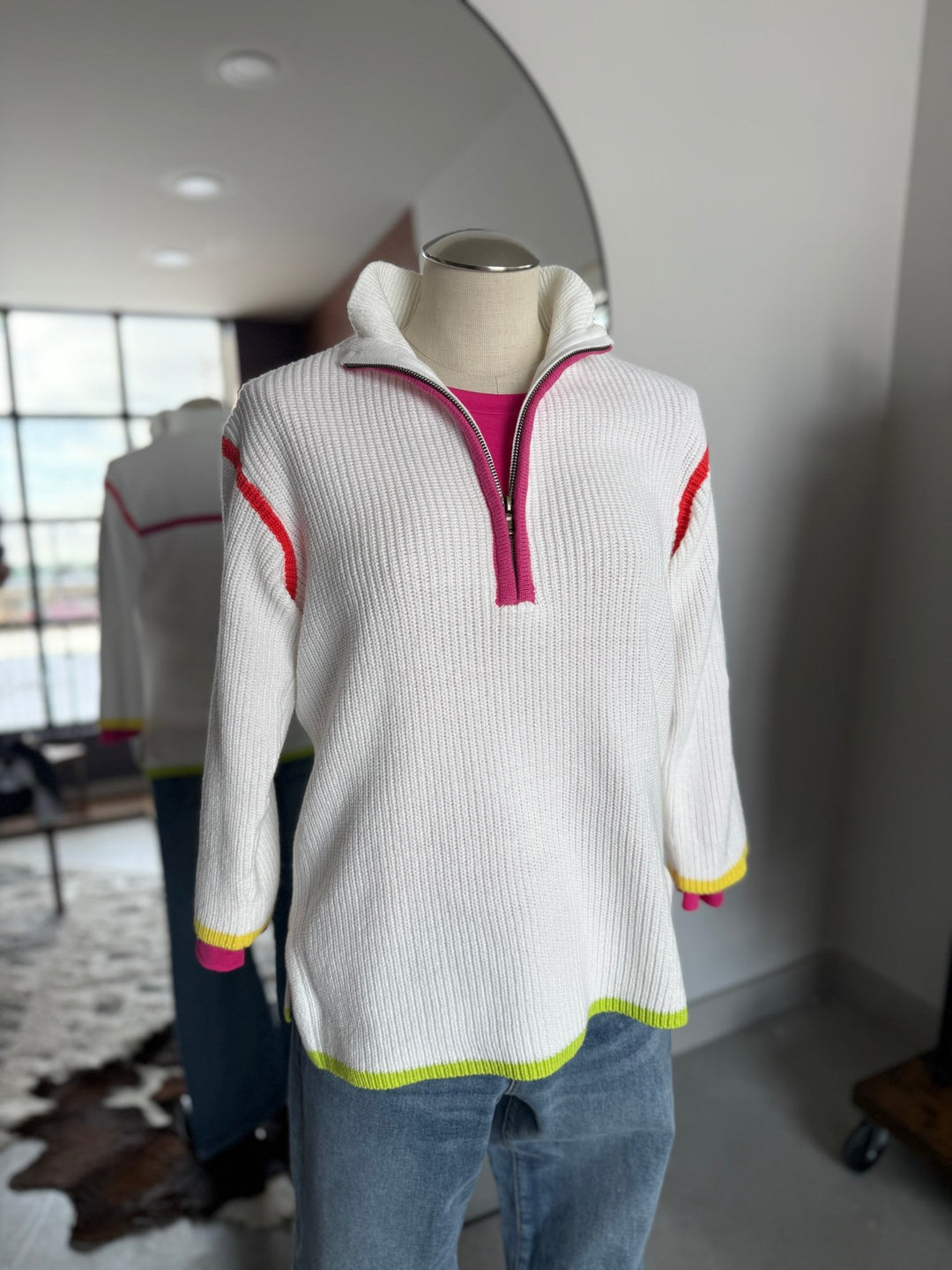 1/4 Zip Front Sweater from Mulitples - High Call Outfitters
