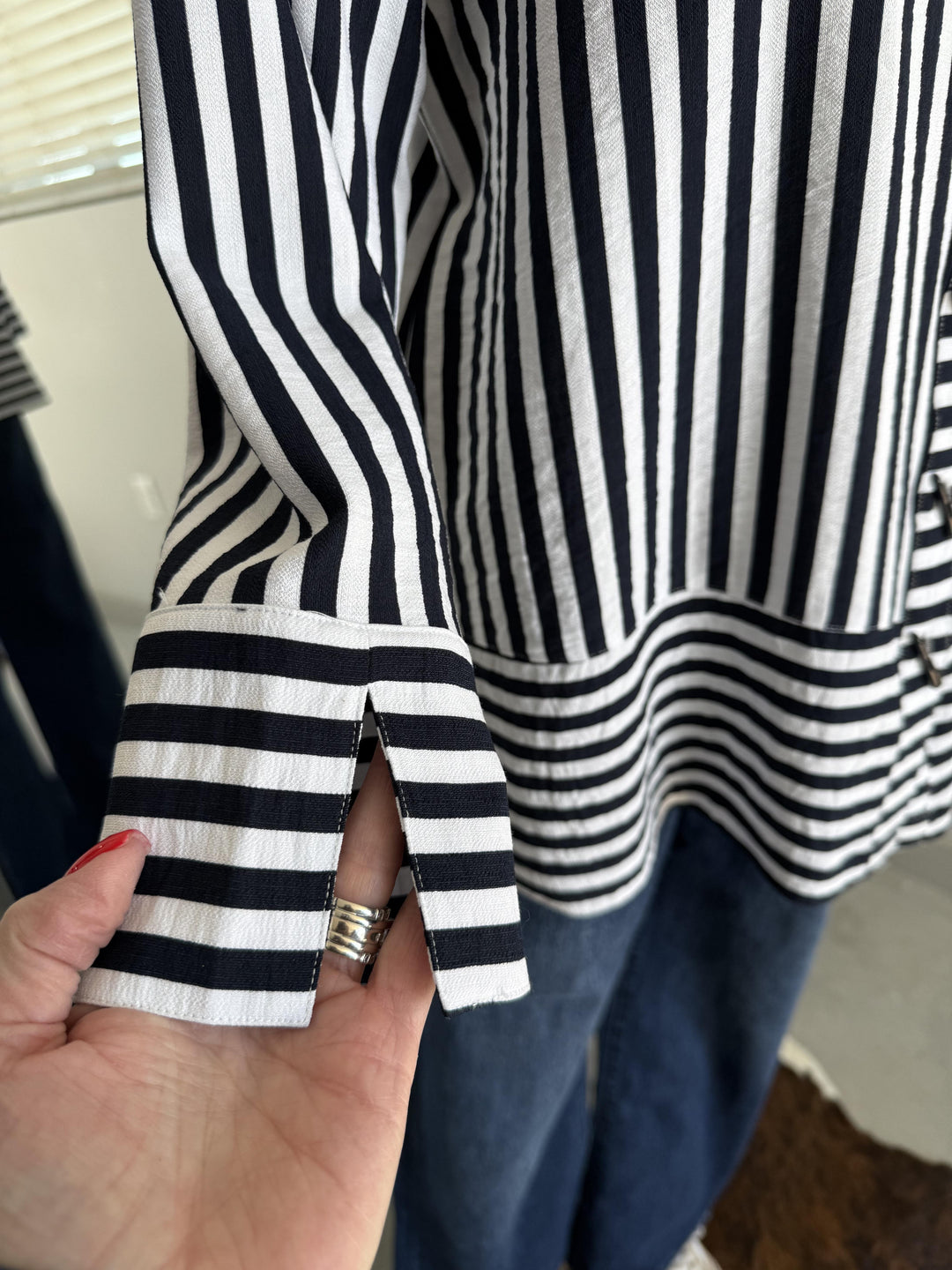 Stripe Turn Up Cuff Top from Mulitples