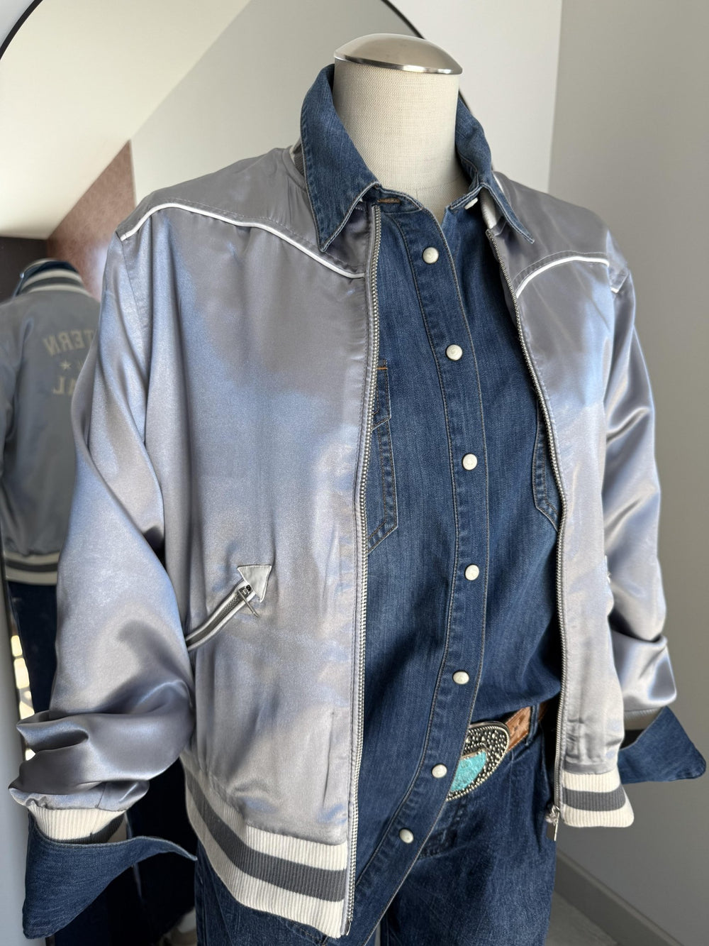Western Original Satin Bomber from Hooey - High Call Outfitters