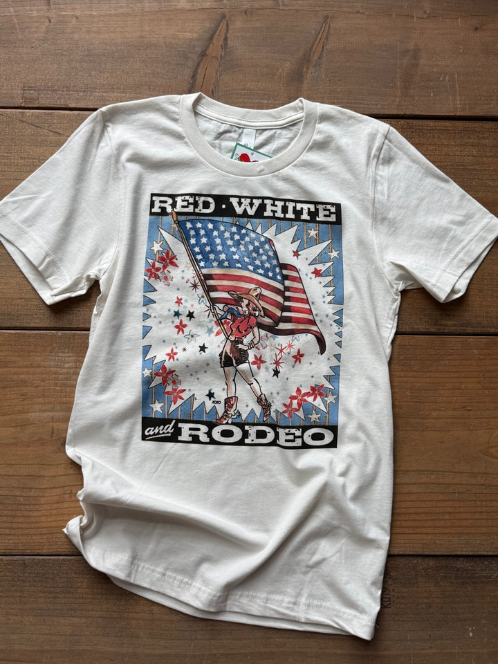 Red &amp; White Rodeo Vintage Tee from XOXO Art - High Call Outfitters