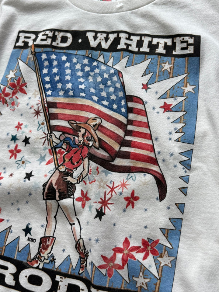 Red &amp; White Rodeo Vintage Tee from XOXO Art - High Call Outfitters