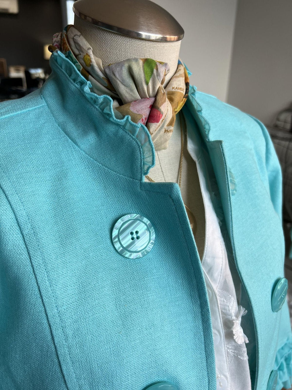 Double Button Linen Blend Jacket from Multiples - High Call Outfitters