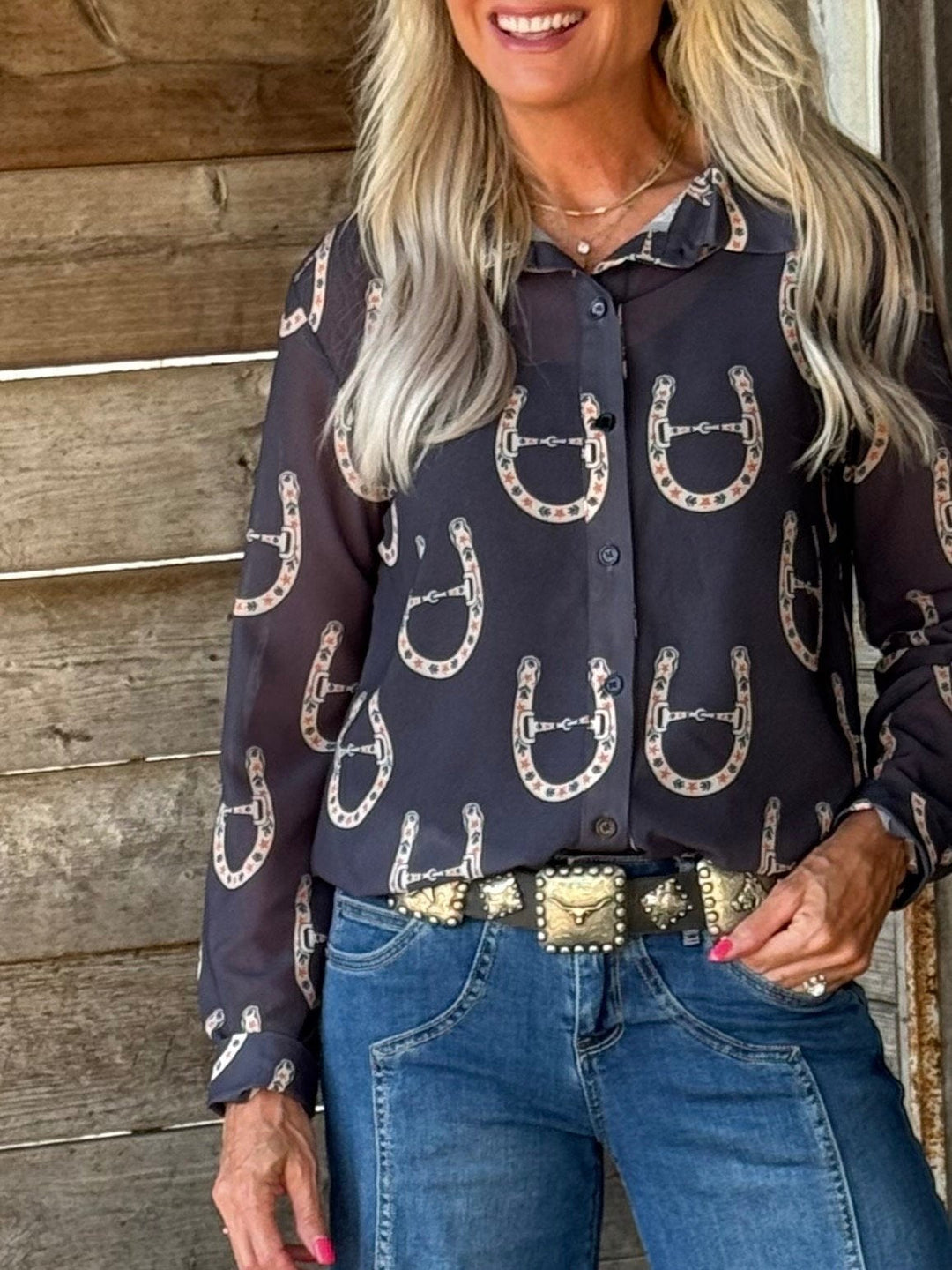 Horseshoe Chiffon Top