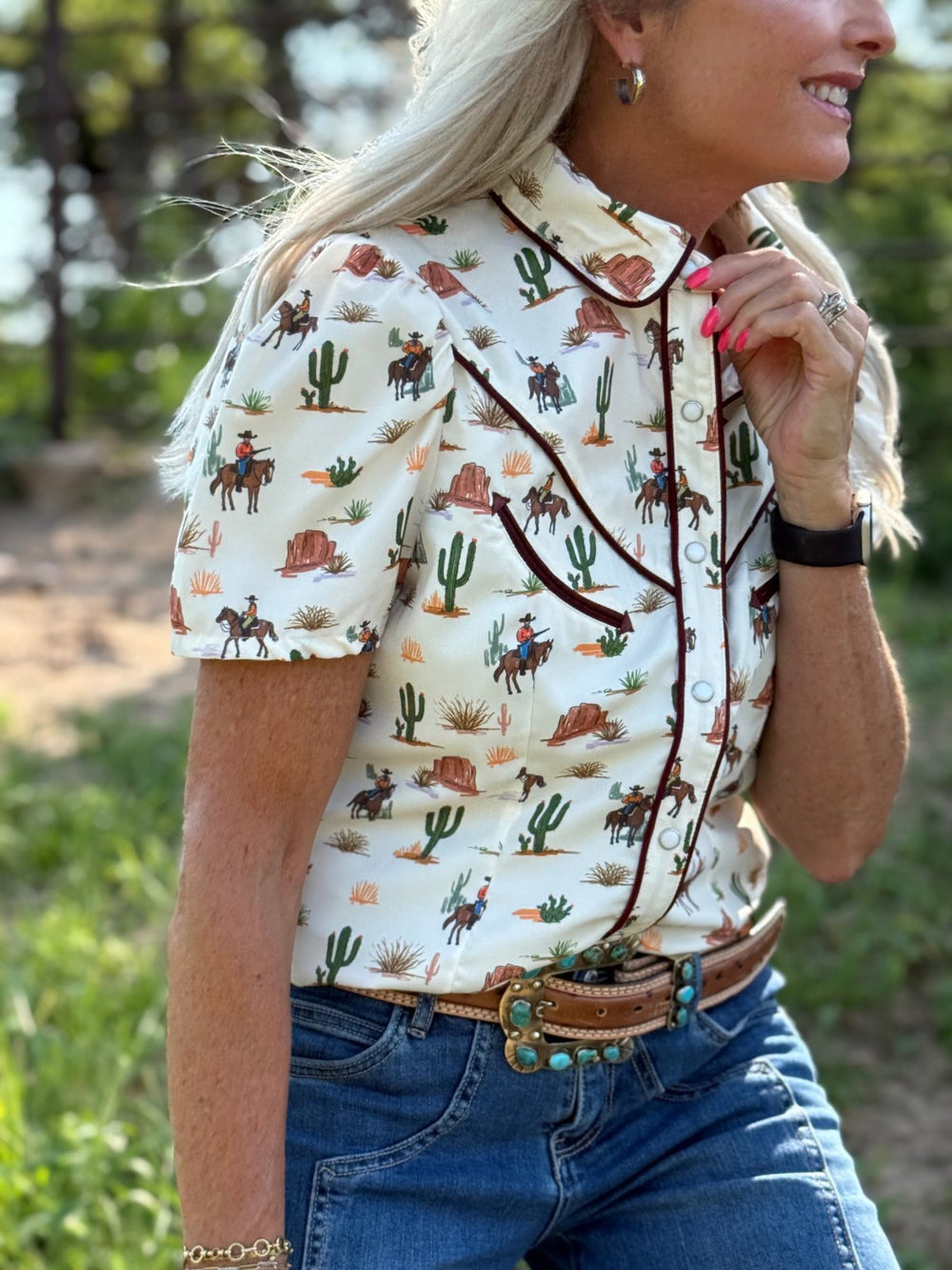 Western Print Arrow Top - High Call Outfitters