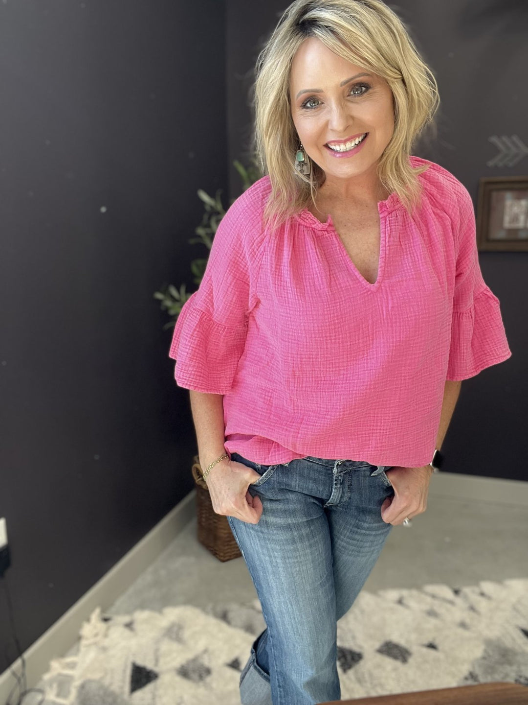 Raglan Sleeve Gauze Top from Tribal - High Call Outfitters