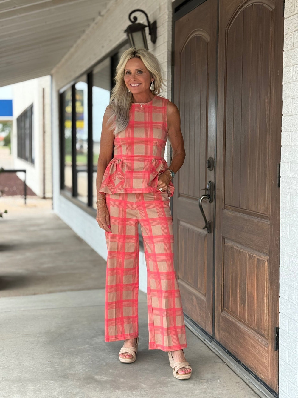 Plaid Peplum Top - High Call Outfitters