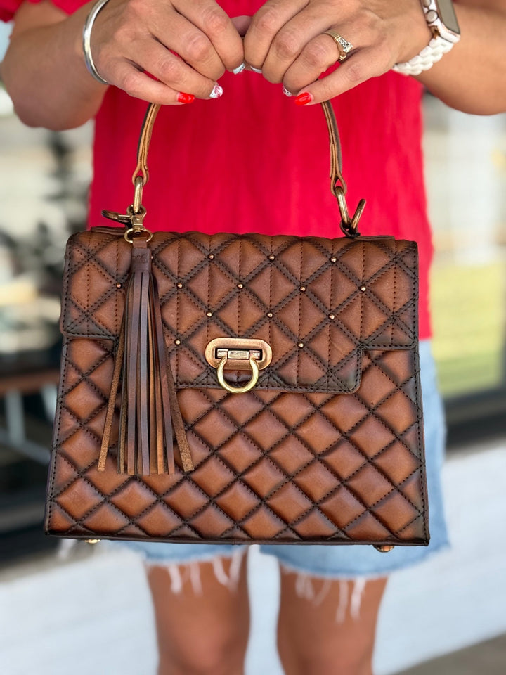 Quilted Messenger Handbag from American Darling - High Call Outfitters