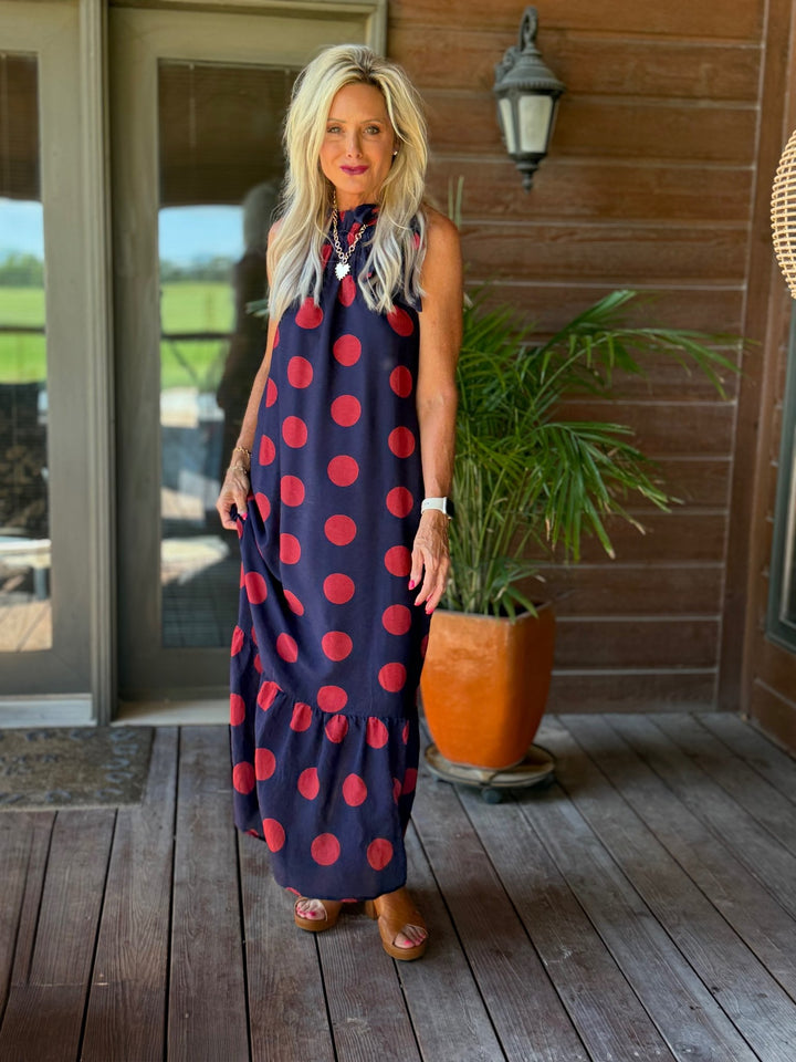 Polka Dot Midi Dress - High Call Outfitters