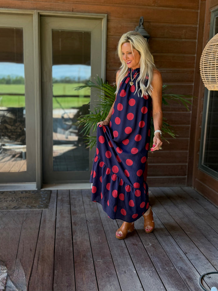 Polka Dot Midi Dress - High Call Outfitters