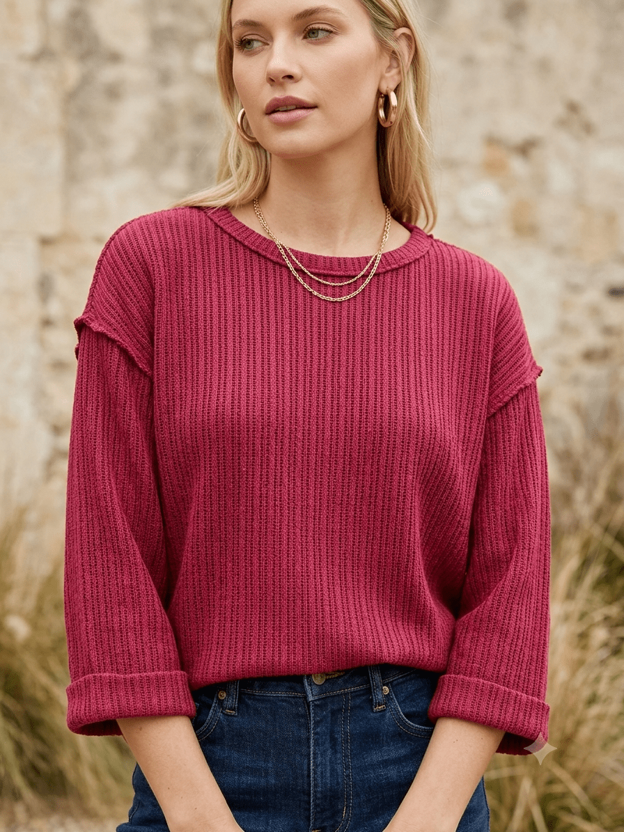 3/4 Sleeve Knit Top - High Call Outfitters