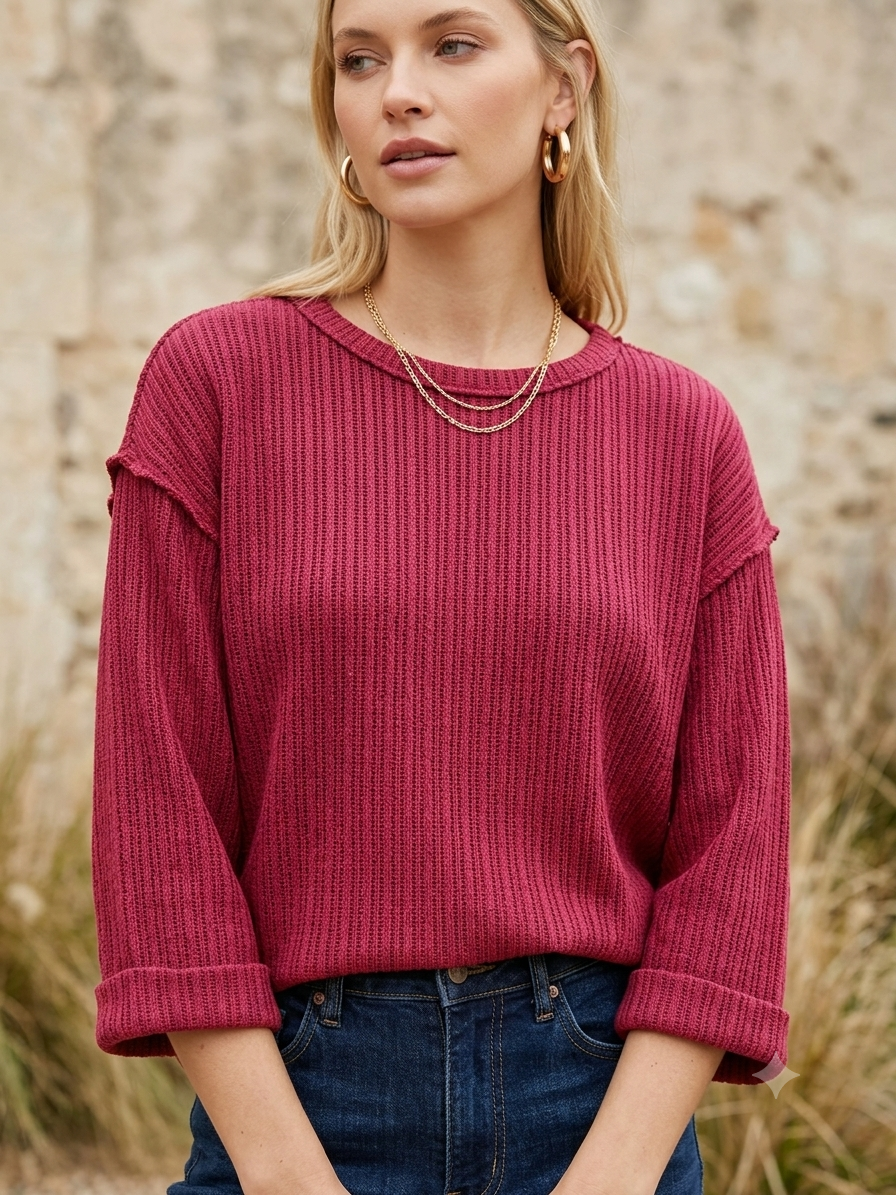 3/4 Sleeve Knit Top