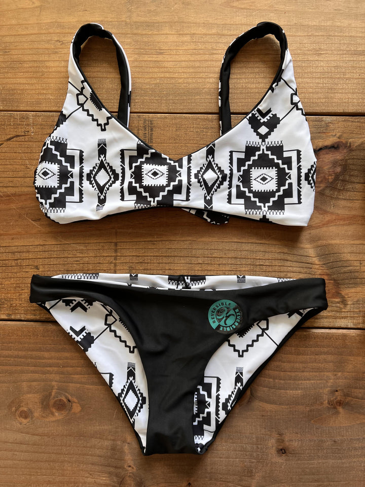 Aztec Black & White Swim Top from Hooey