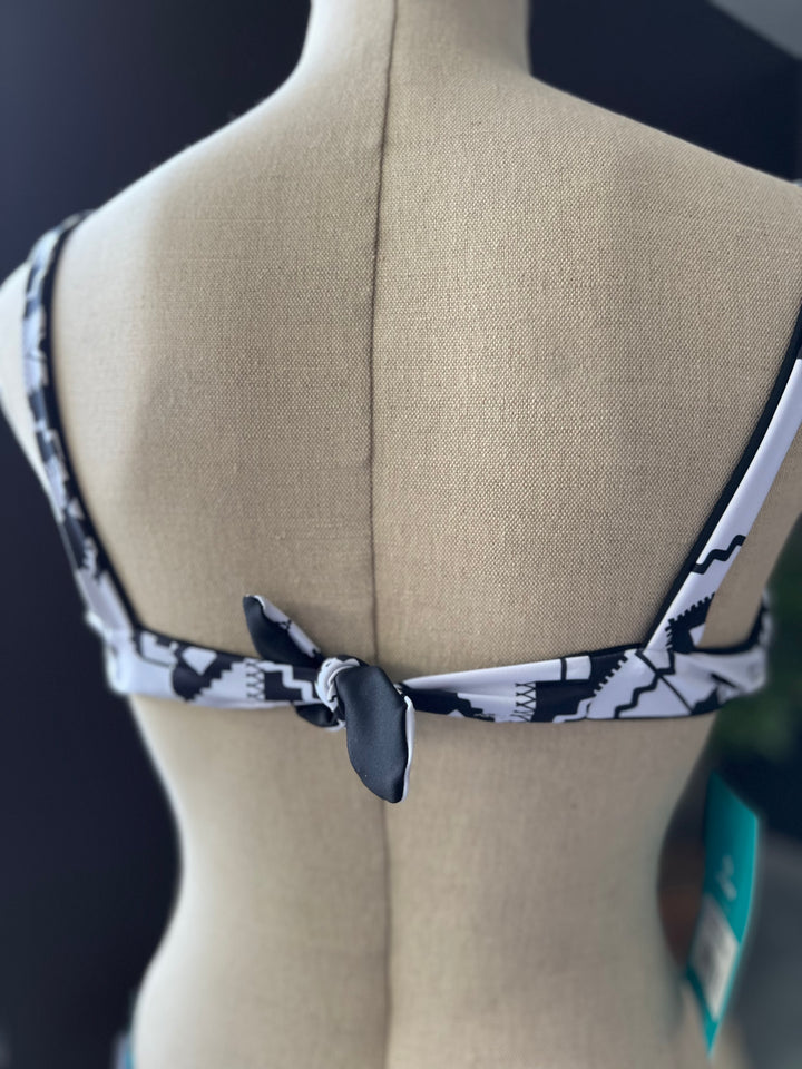 Aztec Black & White Swim Top from Hooey
