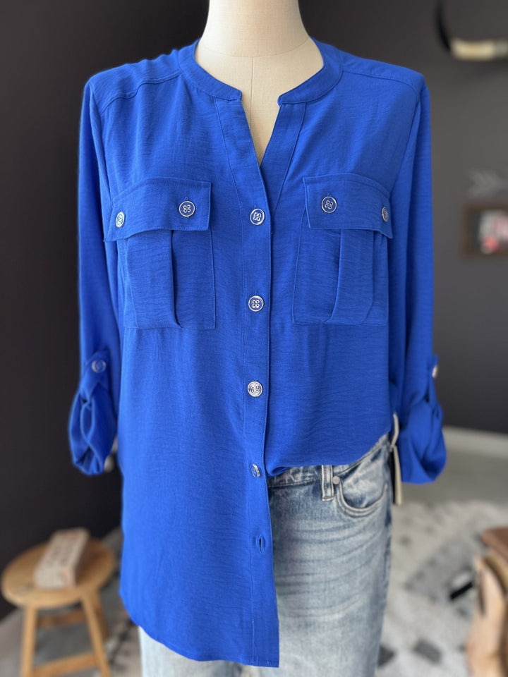 Banded Collar Shirt from Multiples - High Call Outfitters
