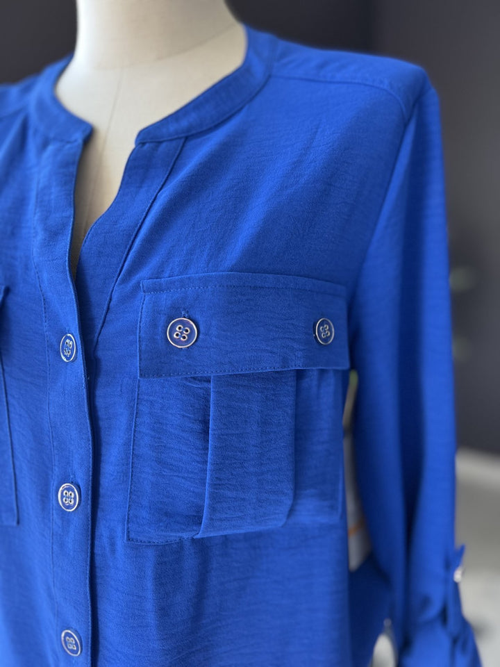 Banded Collar Shirt from Multiples - High Call Outfitters