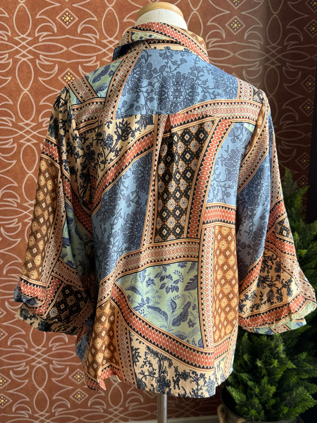 Mix Media Print Button Front Top